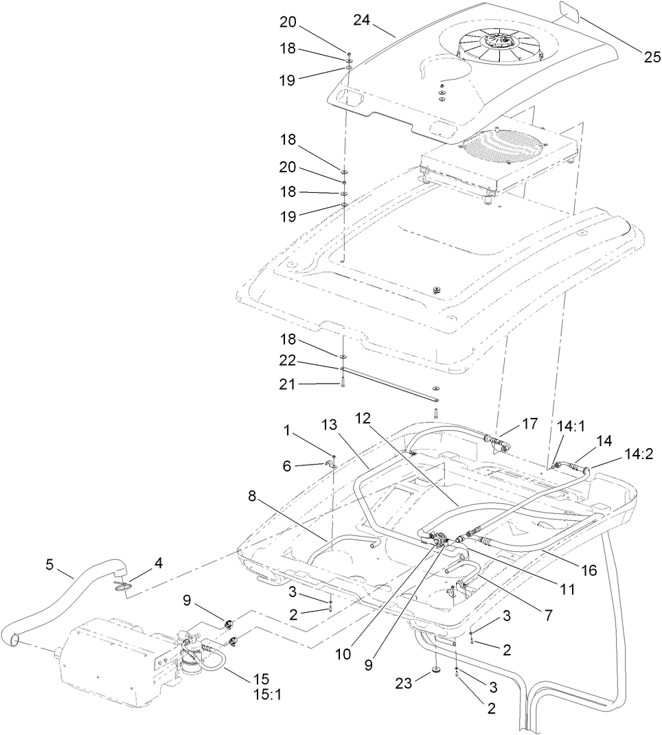 Cab Roof and Hose Assembly