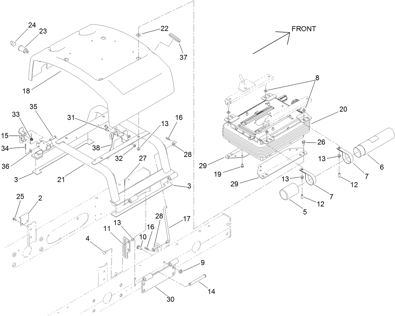 Seat Base and Suspension Assembly