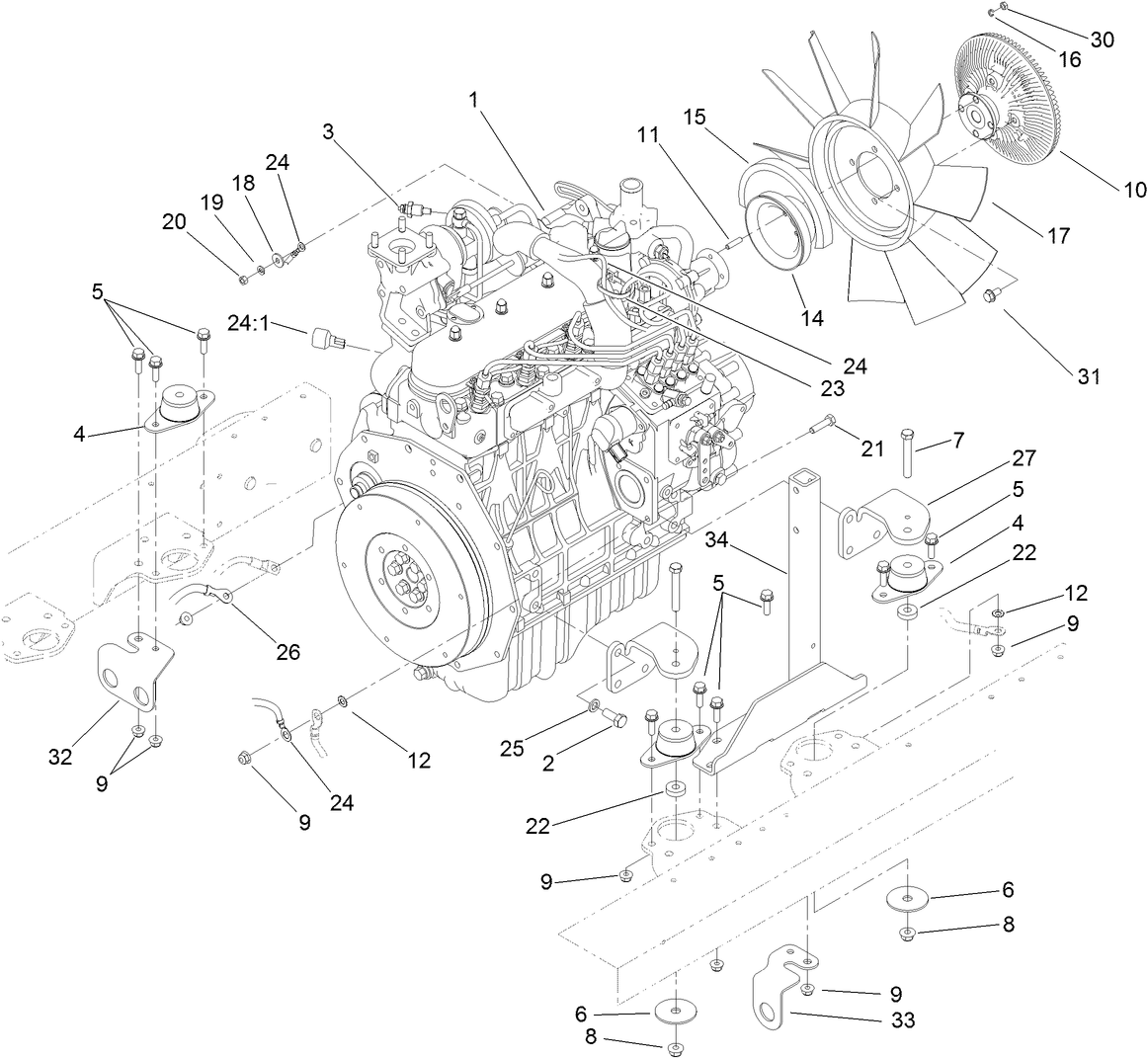 Engine Mounting and Electrical Assembly