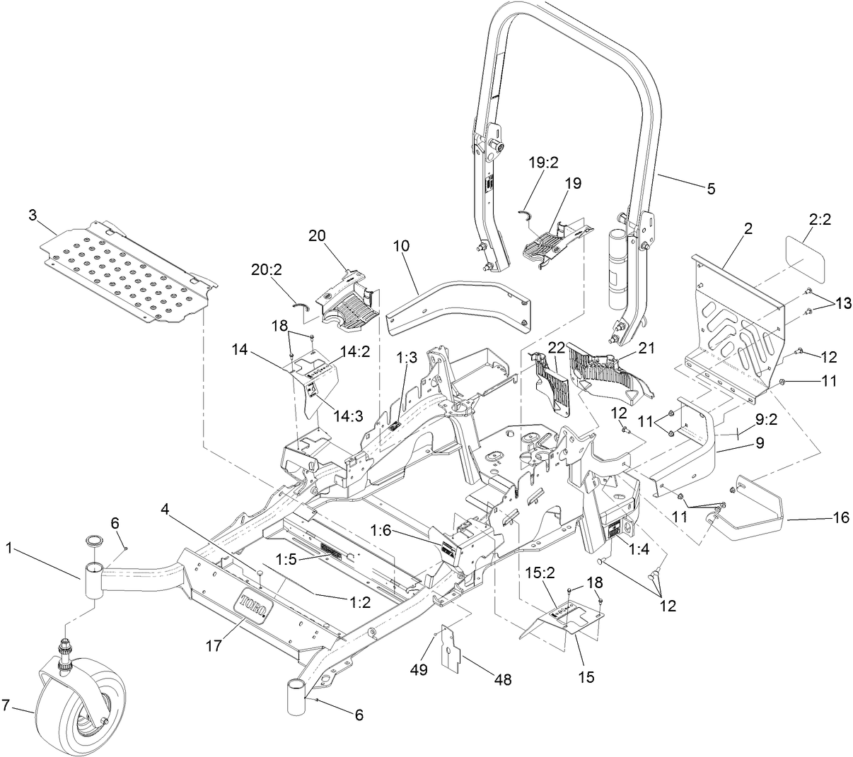 Frame and Caster Assembly