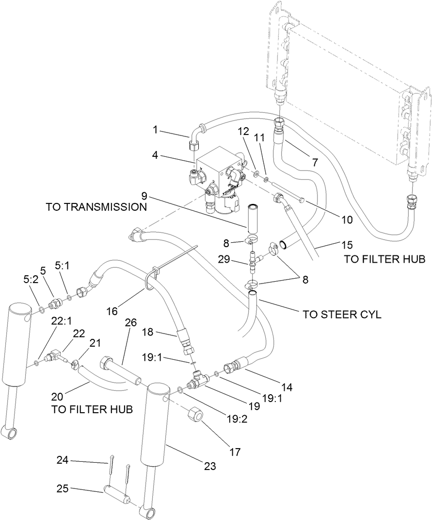 Lift Cylinder and Manifold Assembly