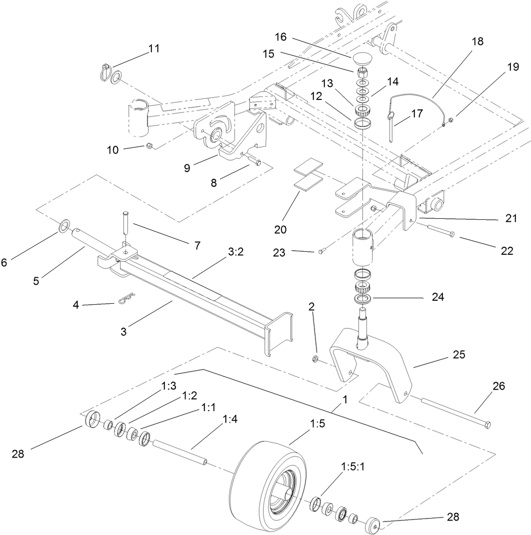 Caster Wheel and Z Stand Assembly
