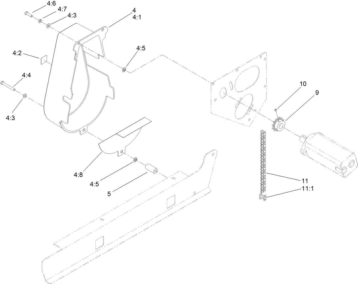 Chain, Sprocket and Guard Assembly