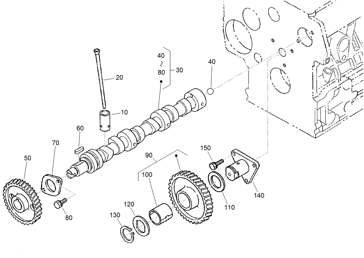 Camshaft and Idle Gear Shaft Assembly