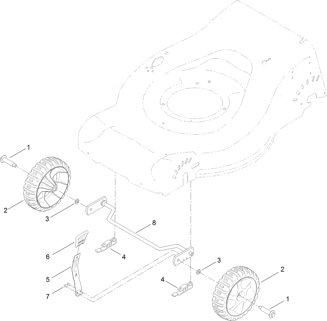 Front Wheel and Height-of-Cut Assembly