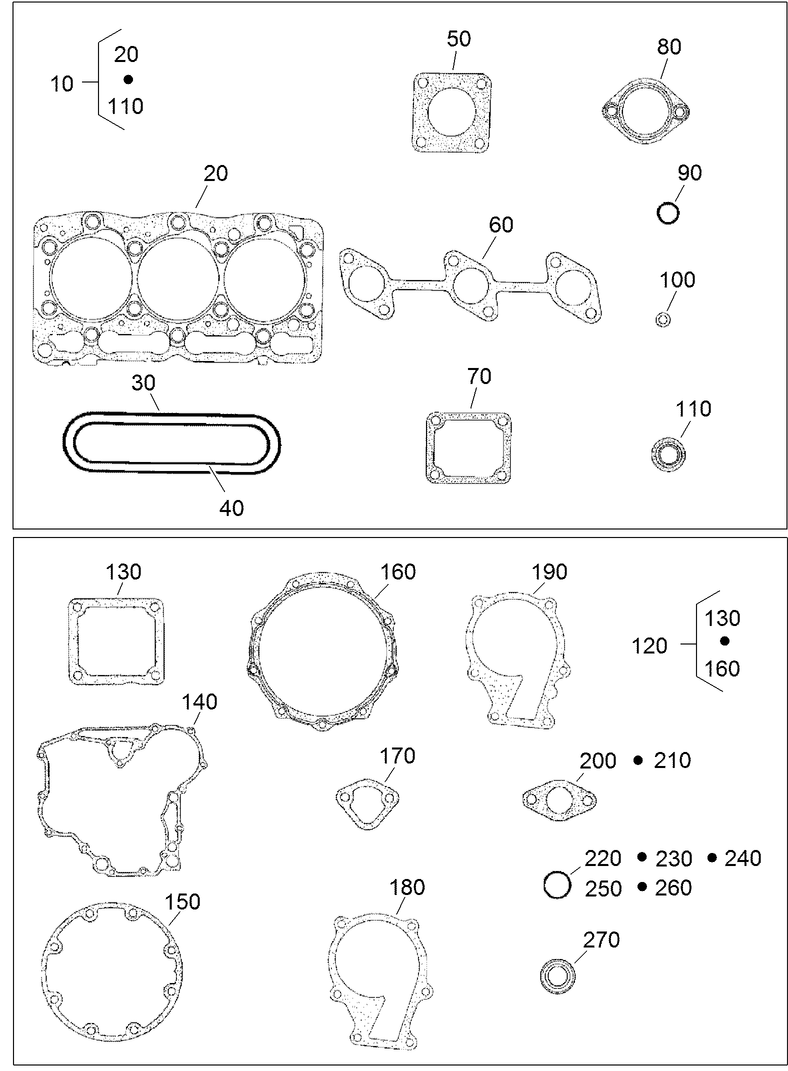 Upper and Lower Gasket Kits
