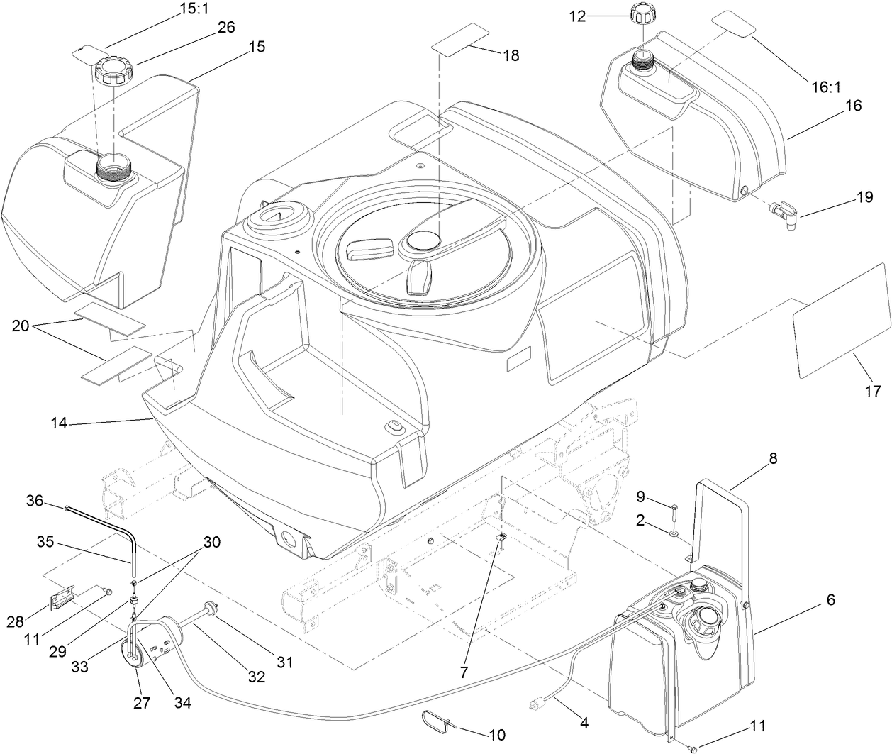 Fresh Water and Fuel Tank Assembly