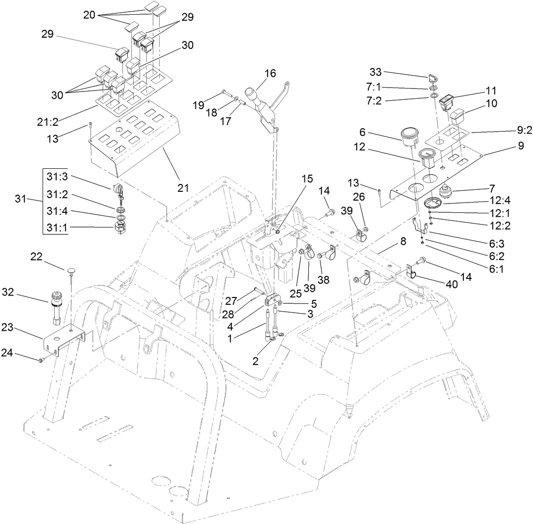 Parking Brake and Control Console Assembly