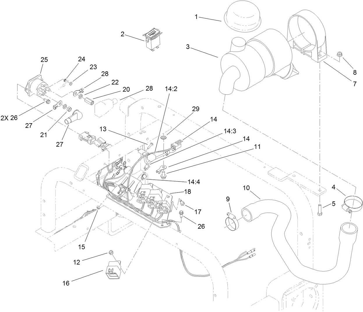 Wire Harness, Air Cleaner and Hose Assembly