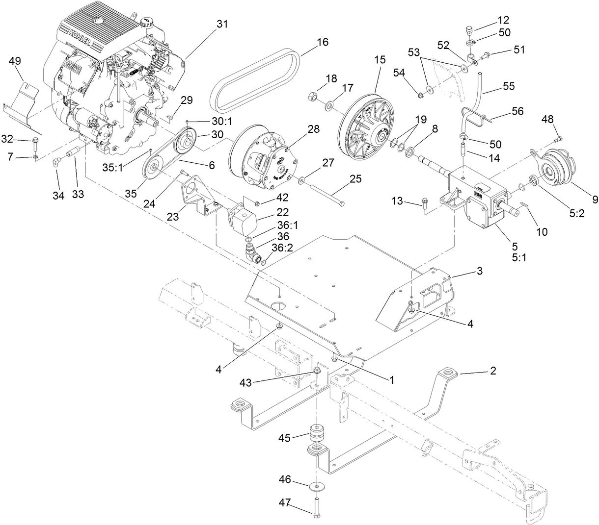 Engine and Gearbox Assembly