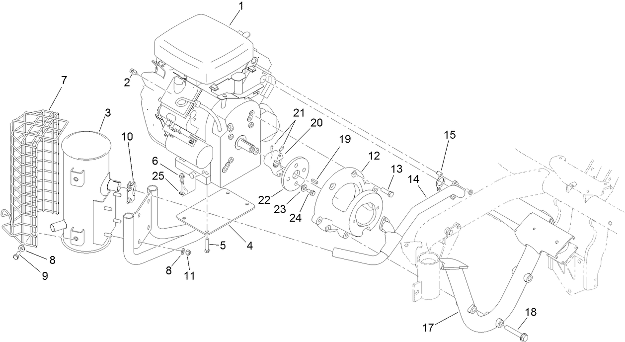 Engine and Exhaust Assembly