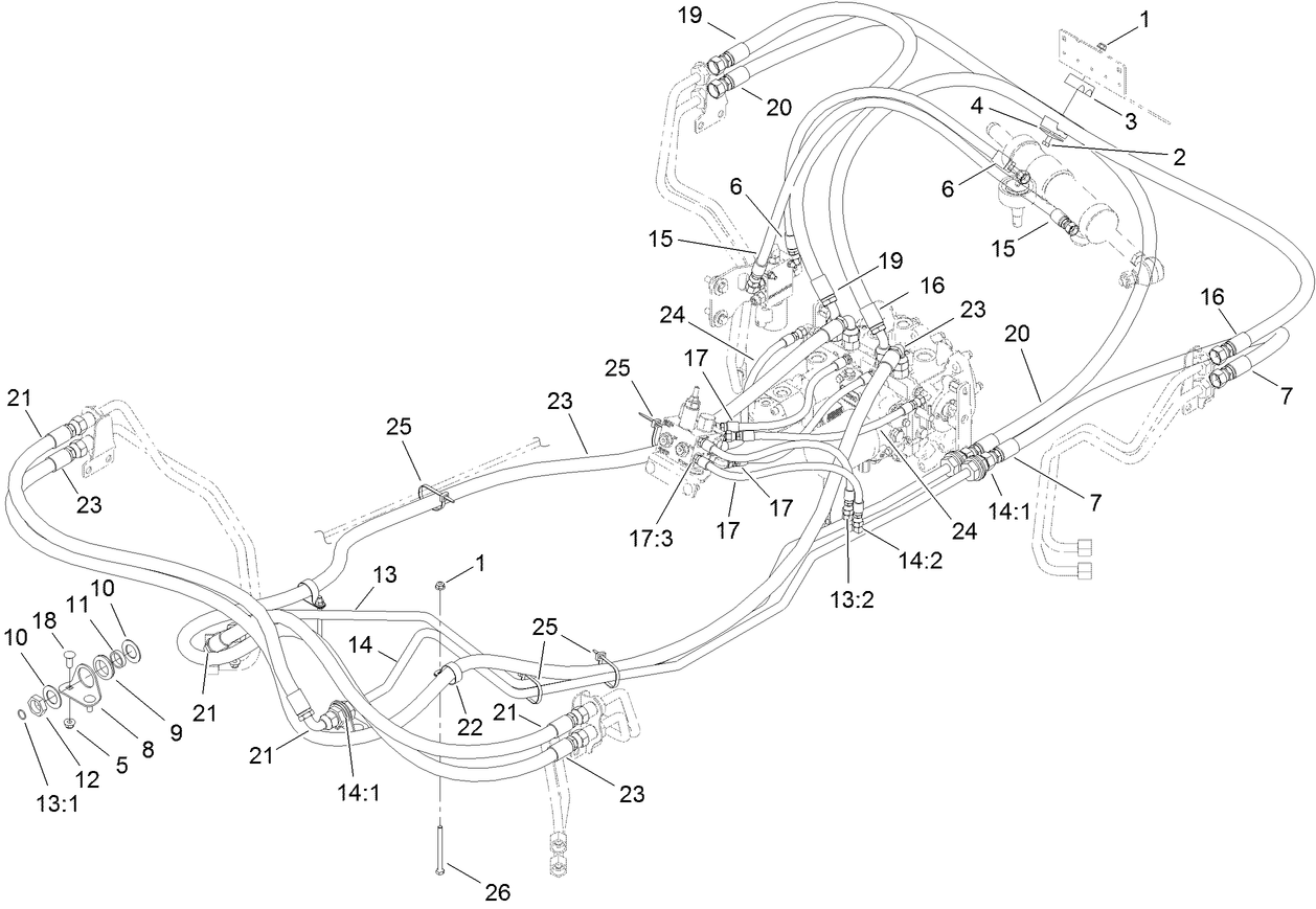 4 Wheel Drive Hydraulic Hose Assembly