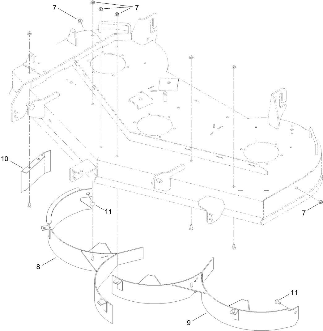 54 Inch Deck Baffle and Guard Assembly