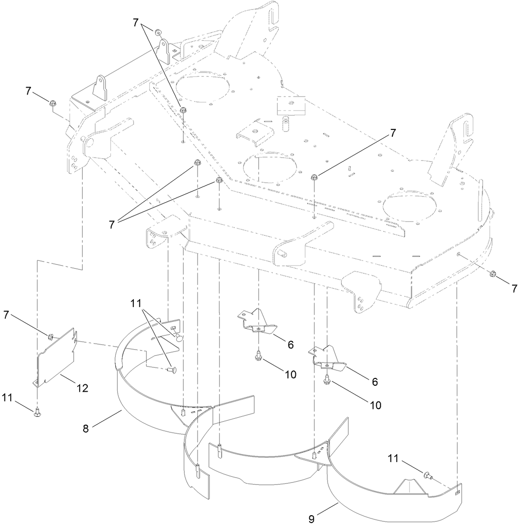 48 Inch Deck Baffle and Guard Assembly