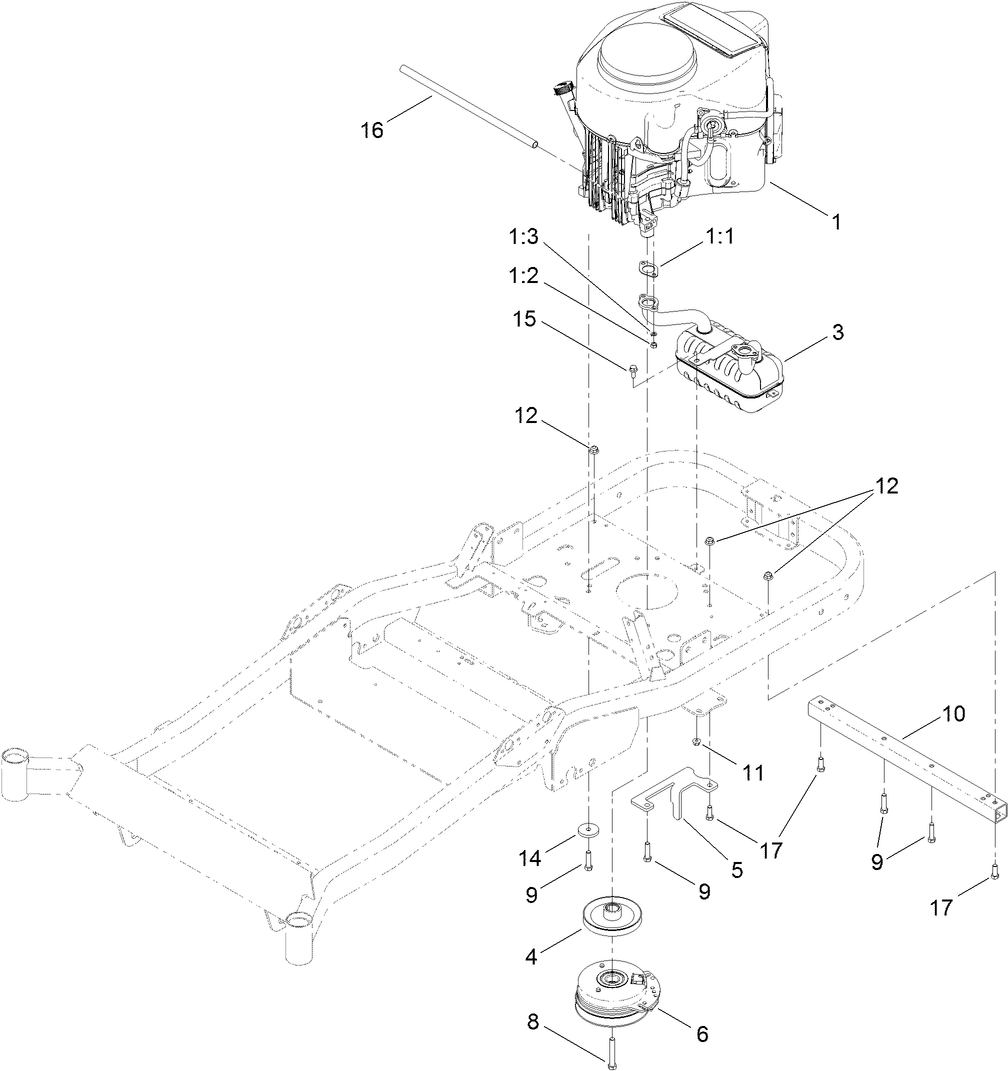 Engine, Muffler and Clutch Assembly