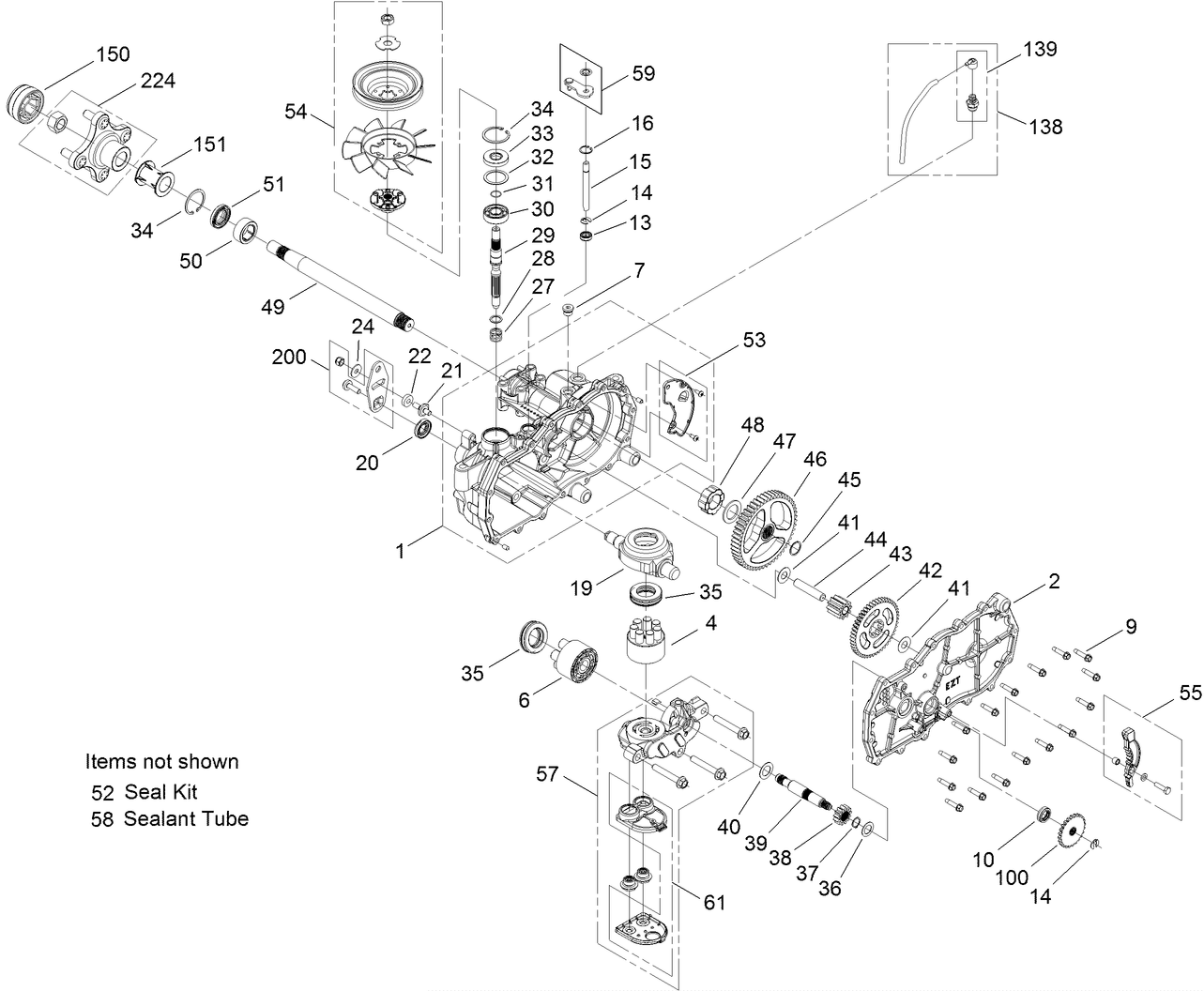 LH Hydro Transaxle Assembly No. 119-3350