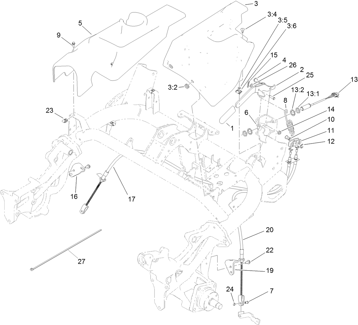 Brake Cable and Lever Assembly