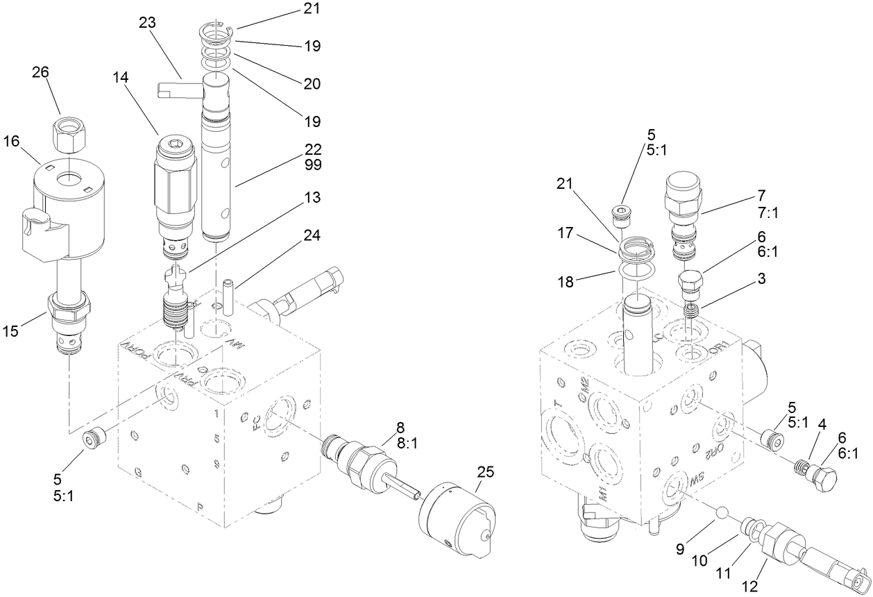 Hydraulic Mow Manifold Assembly No. 117-9858