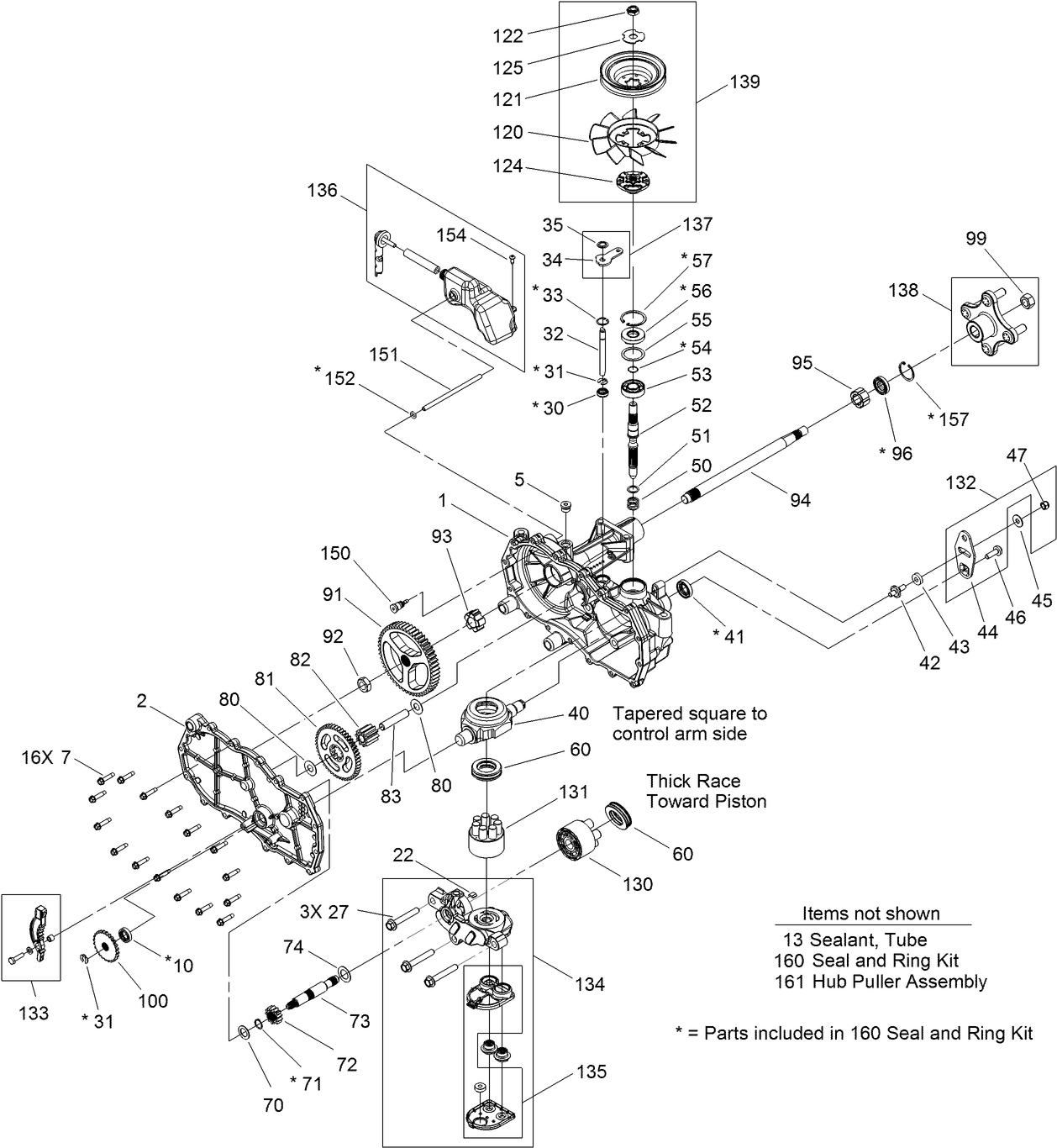 Left Hand Hydro Transaxle Assembly No. 119-3330