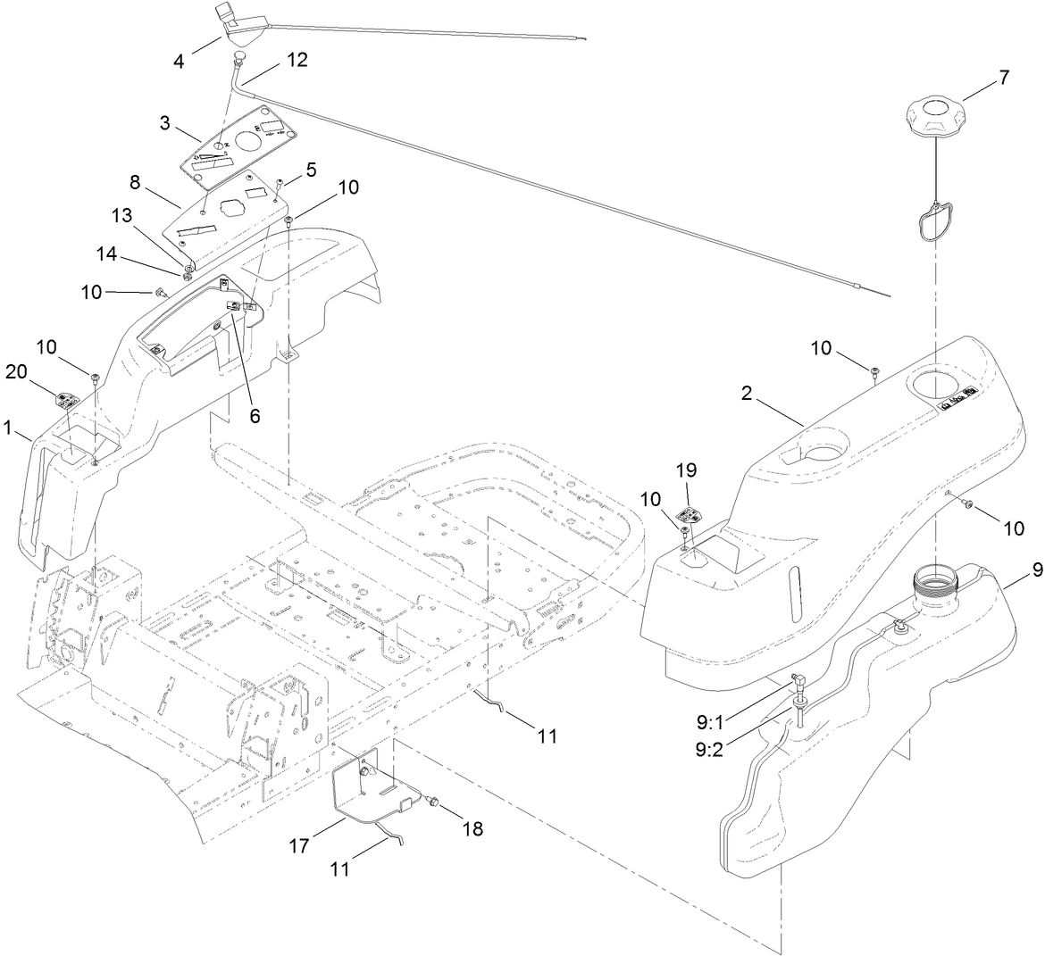 Body Styling and Fuel Tank Assembly