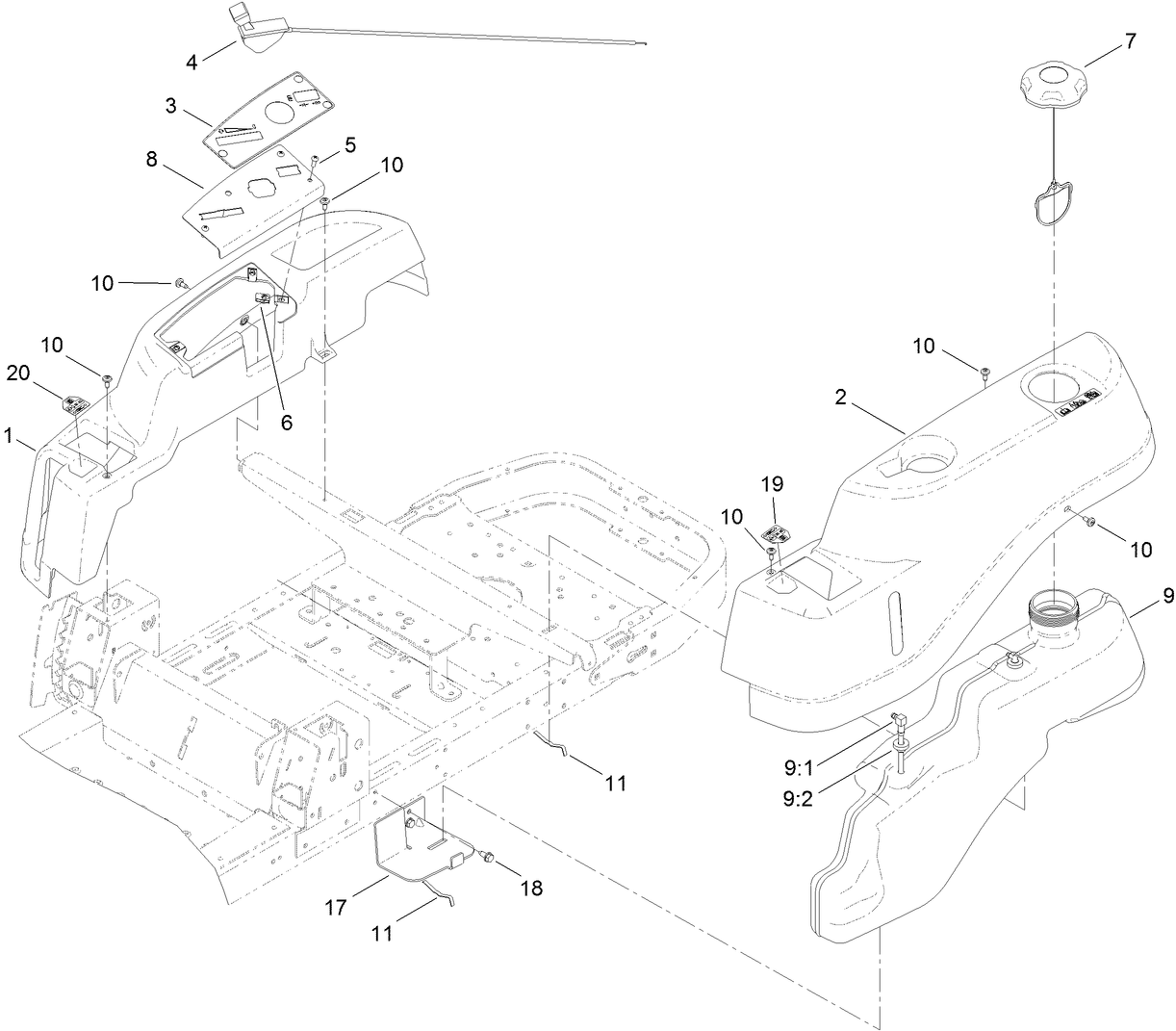 Body Styling and Fuel Tank Assembly