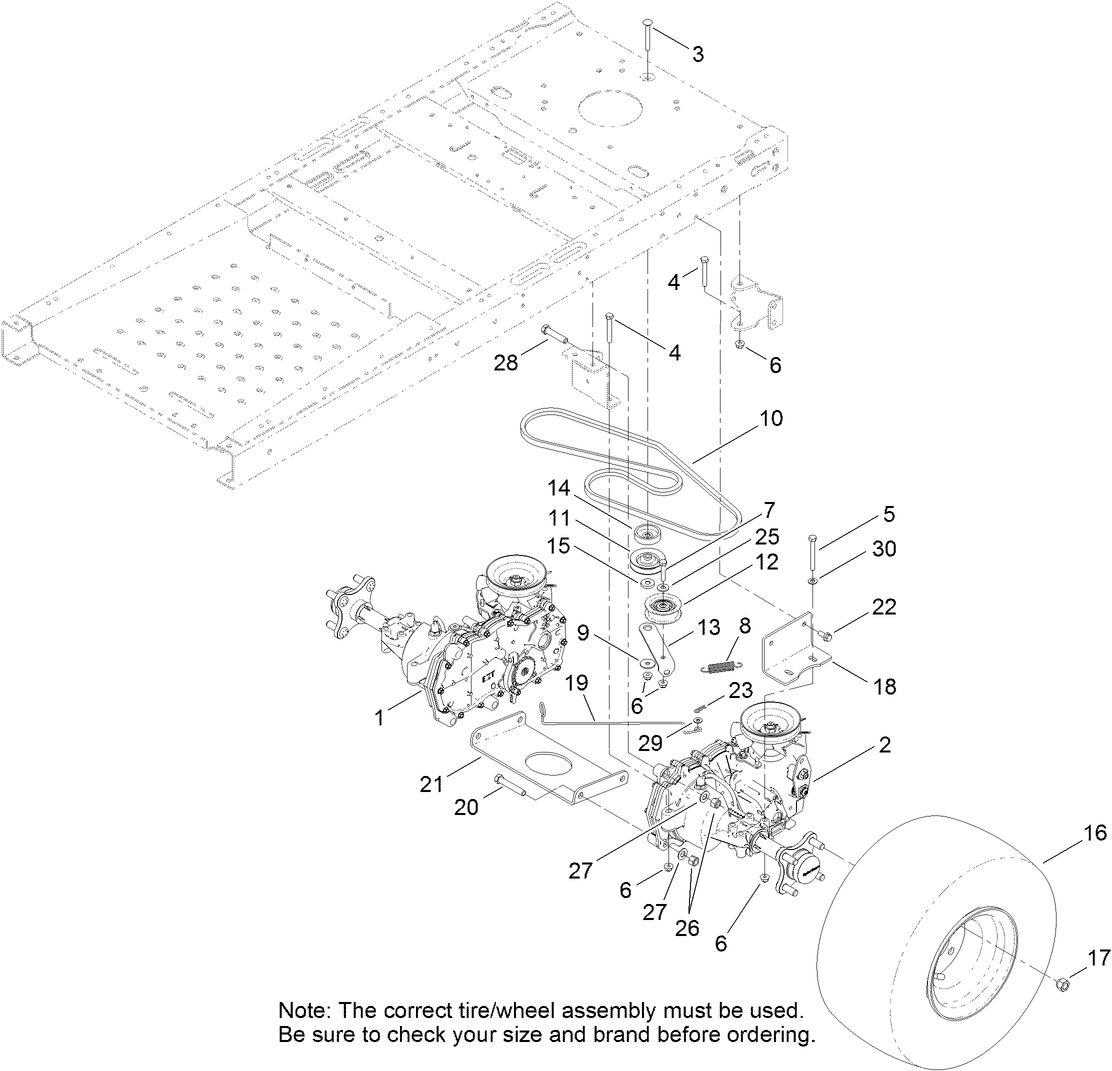 Hydro Transaxle Drive and Rear Wheel Assembly