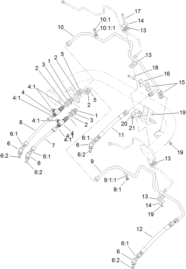 Traction Drive Hydraulic Line Assembly