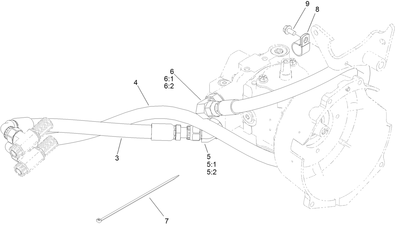 Traction Drive Hose Routing Assembly