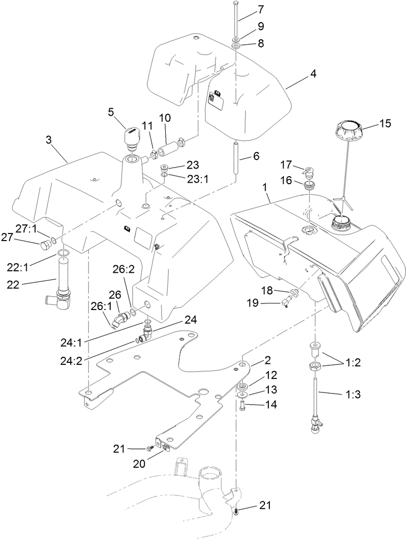 Fuel and Hydraulic Tank Assembly