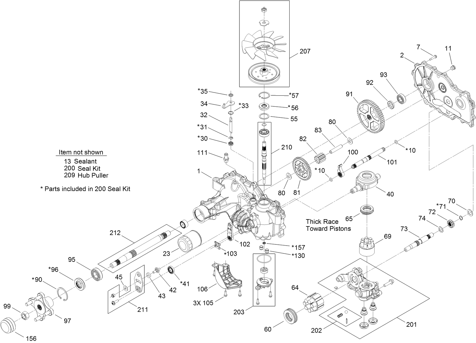 RH Hydro Transmission Assembly No. 119-8893