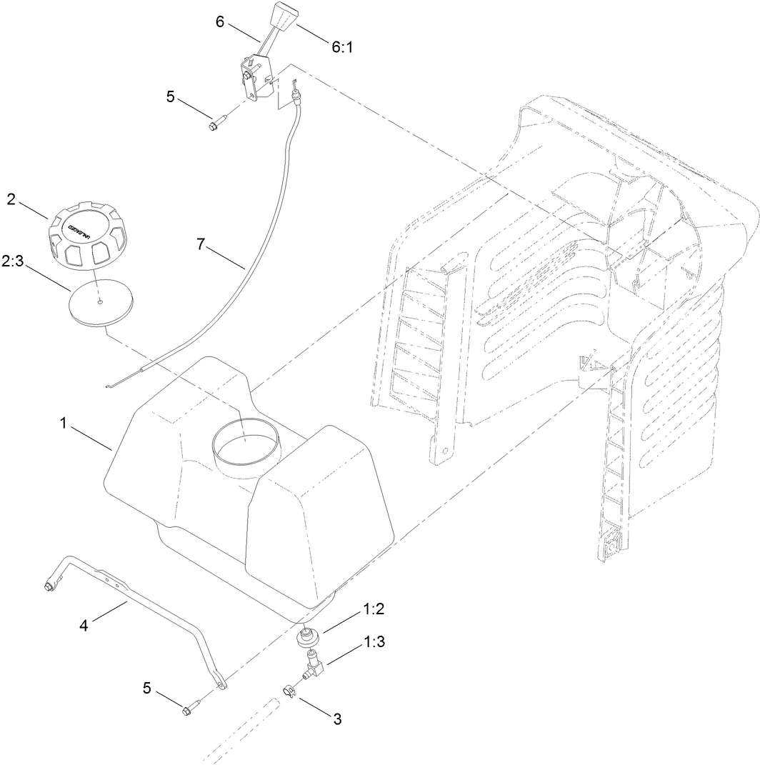 Gas Tank and Throttle Control Assembly