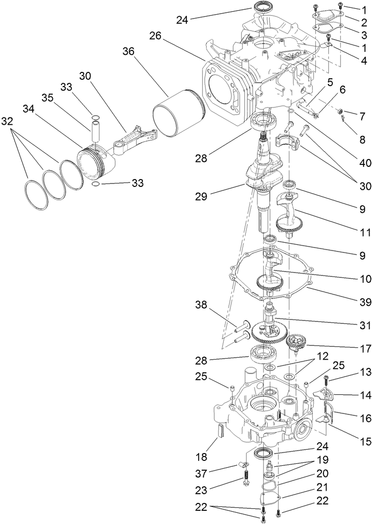Crankshaft, Camshaft and Piston Assembly