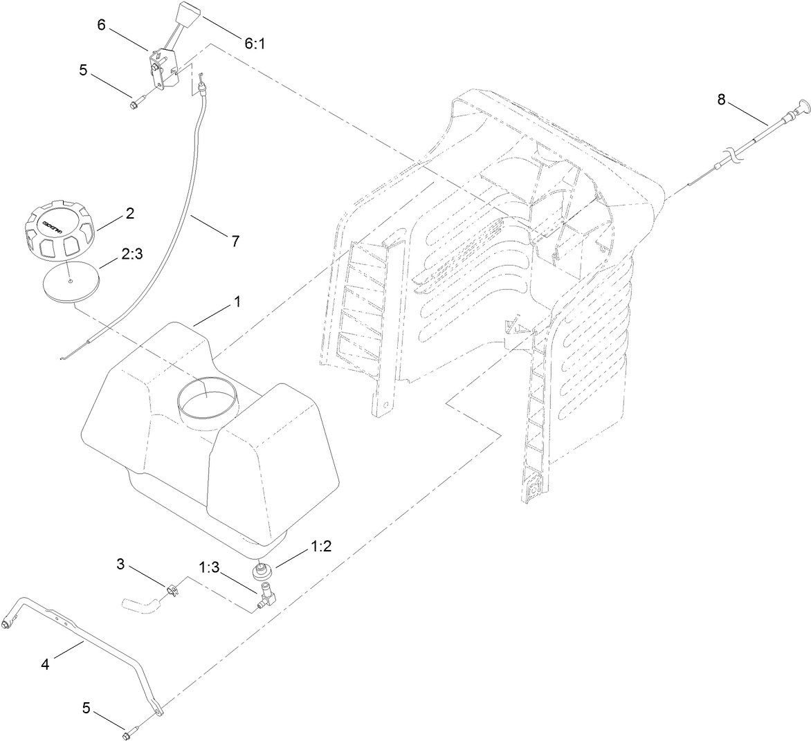 Gas Tank and Throttle Control Assembly