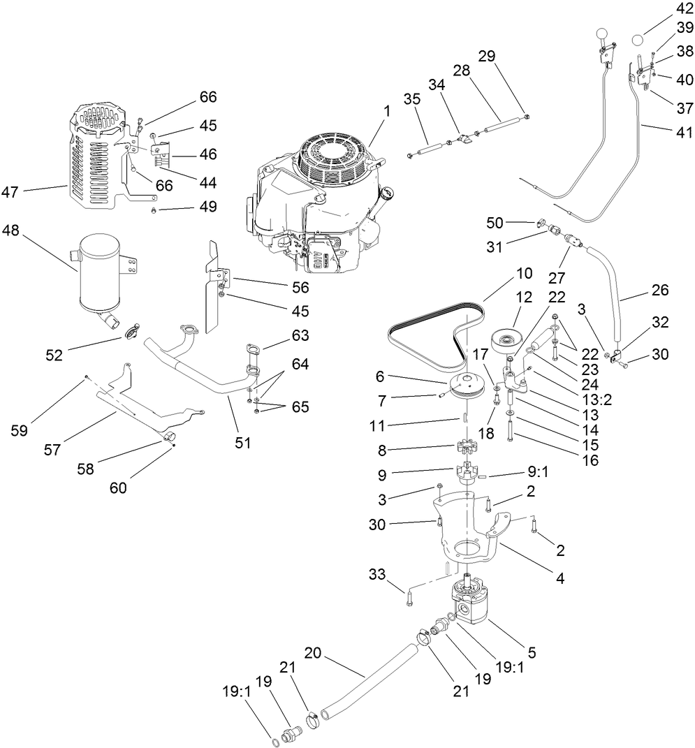 Engine and Gear Pump Assembly