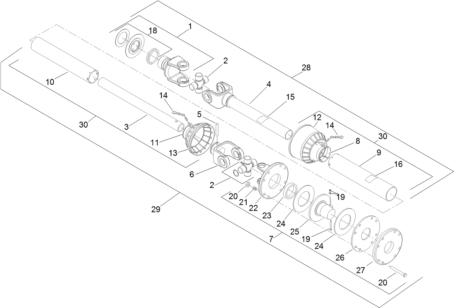 PTO Shaft Assembly No. SG528070