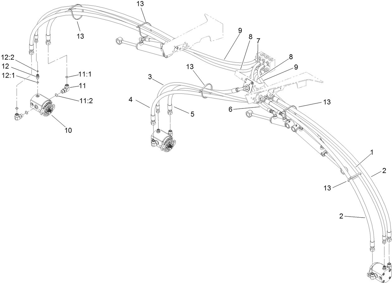 No. 1, 4 and 5 Hydrulic Hose Assembly