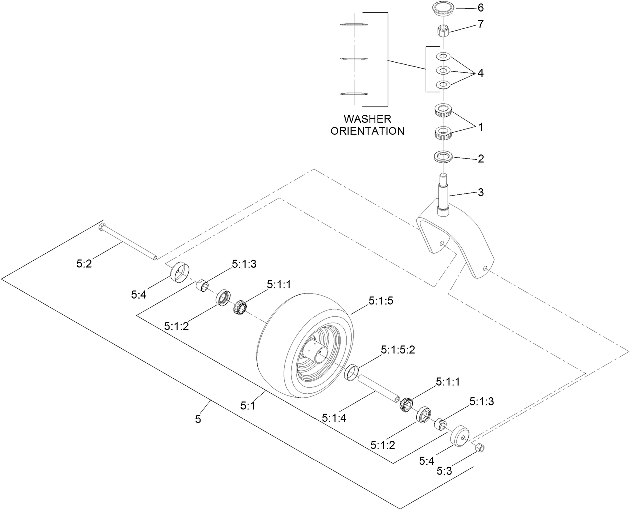 Caster Wheel and Fork Assembly