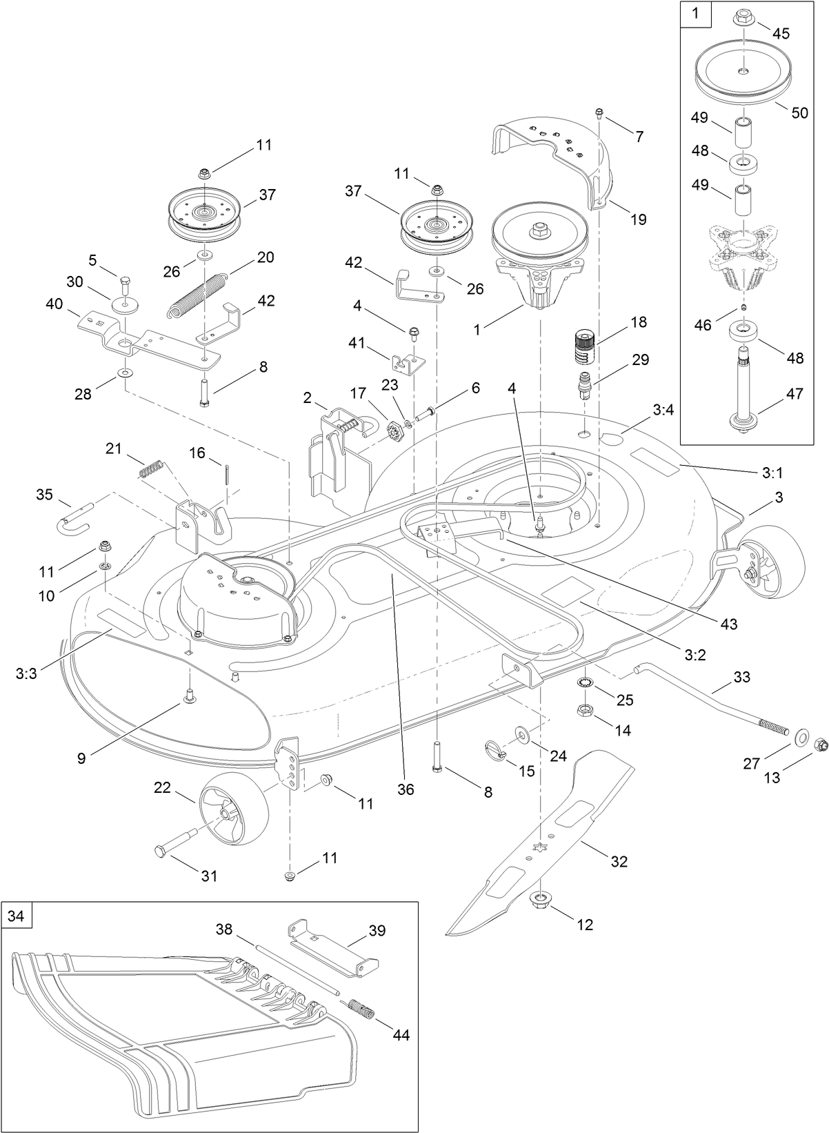 46 Inch Deck Assembly