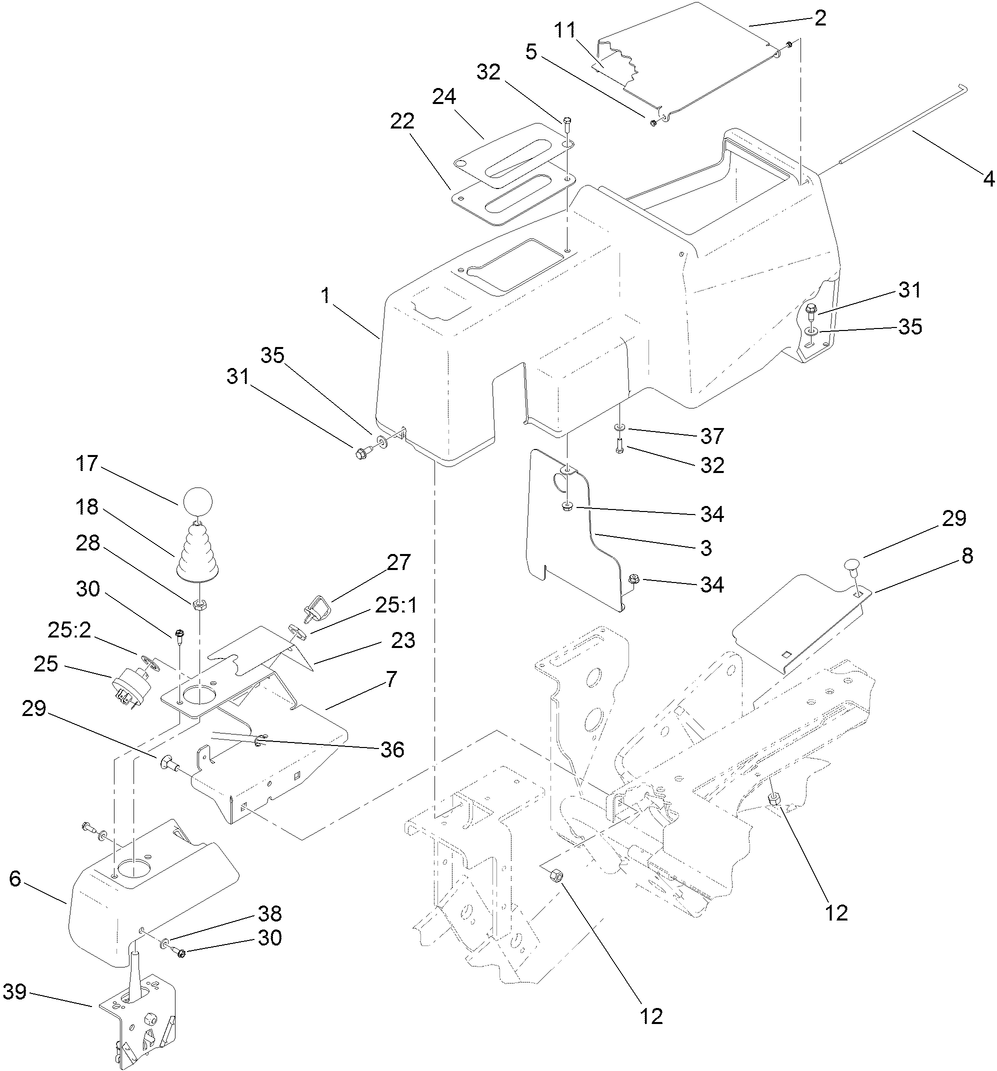 Joystick and Console Assembly