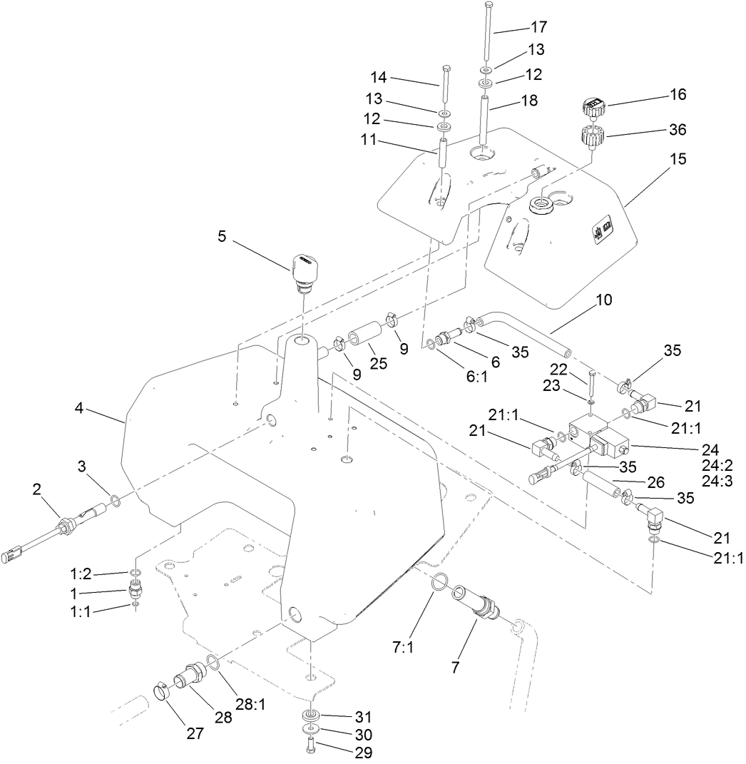 Hydraulic Reservoir and Leak Detector Assembly