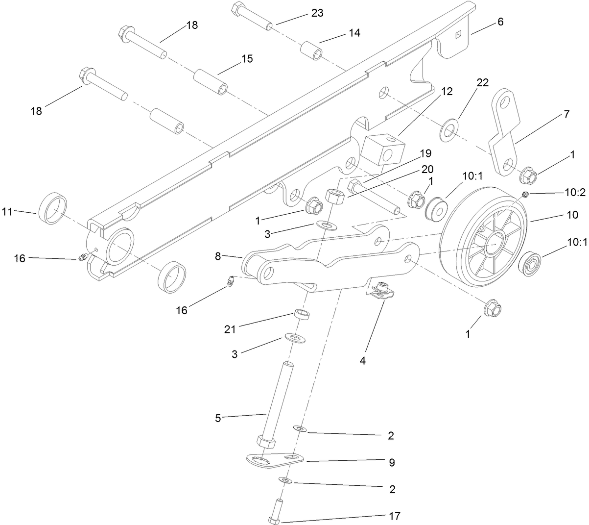 LH Trailing Arm Assembly No. 117-8470