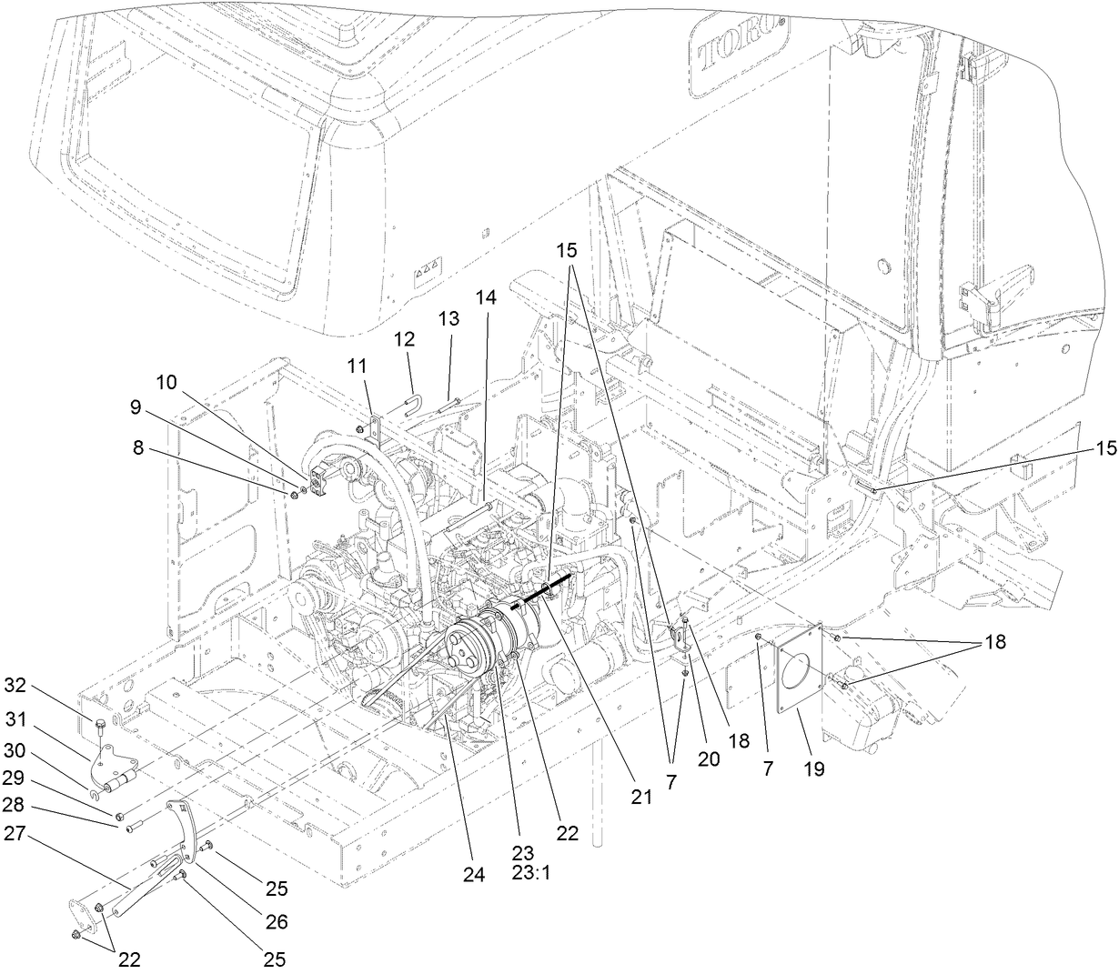 Compressor Mount and Screen Assembly
