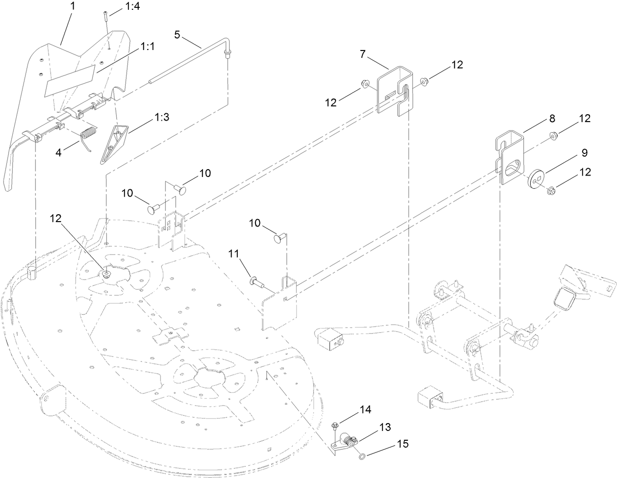 38 Inch Deflector and Hanger Assembly
