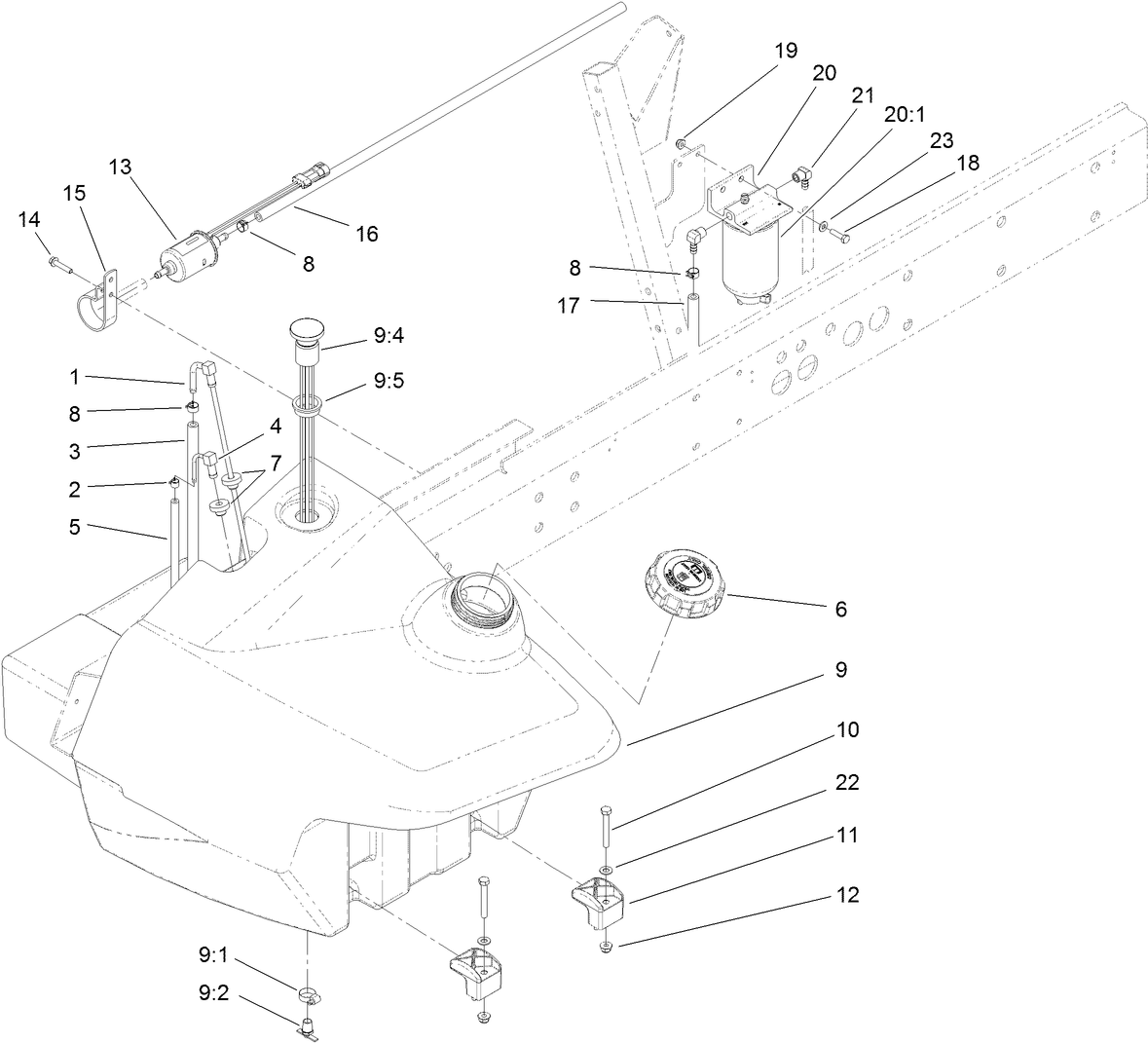 Fuel Tank and Filter Assembly