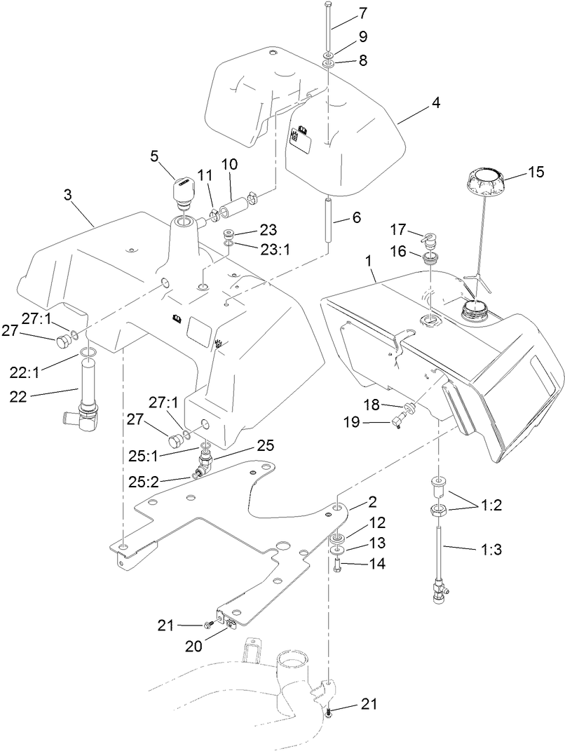 Fuel and Hydraulic Tank Assembly