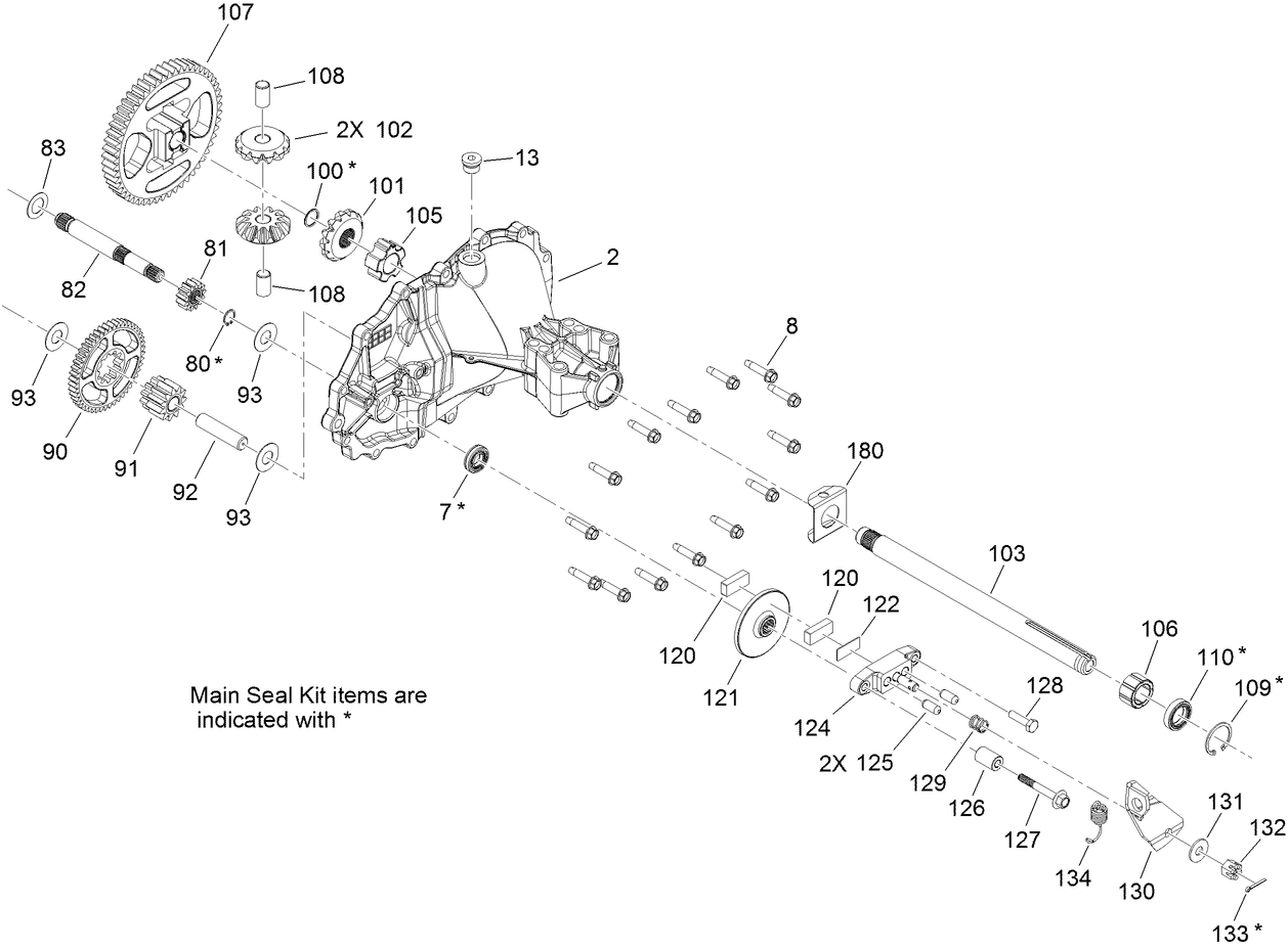 Side Housing Transmission Assembly No. 121-0999
