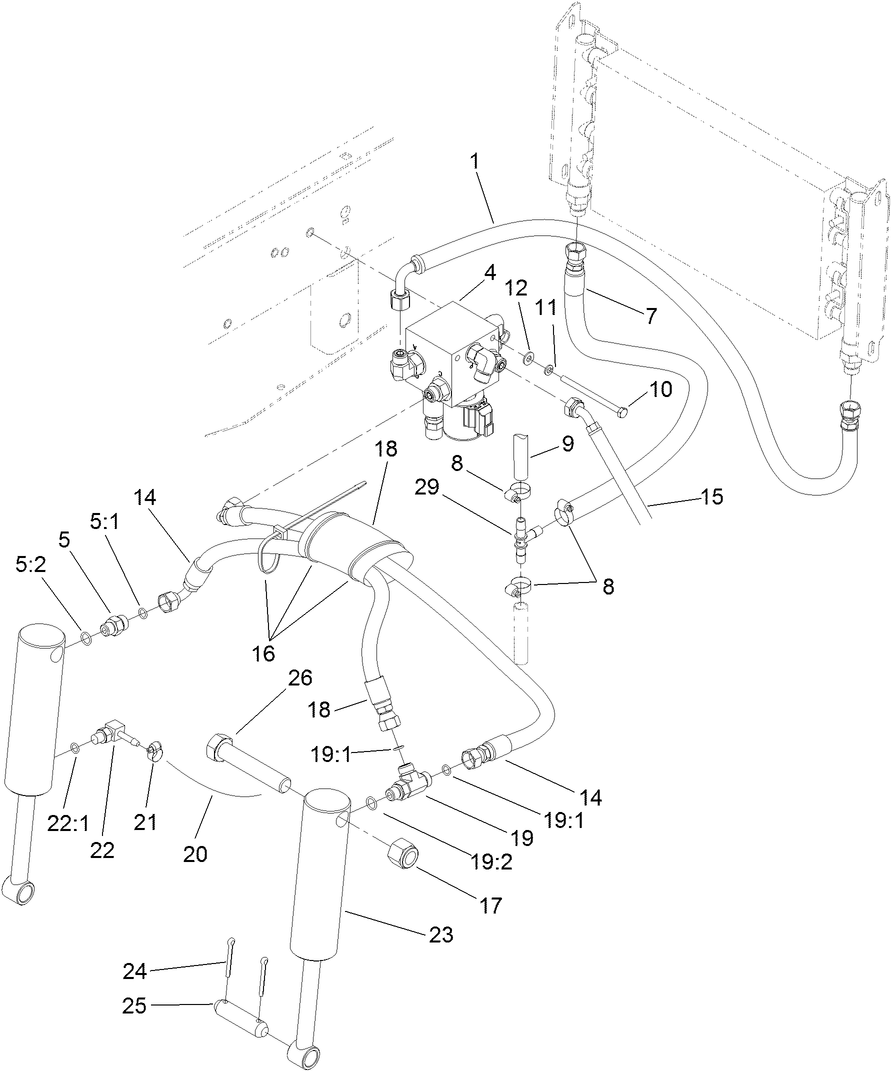 Hydraulic Cylinder and Lift Arm Assembly