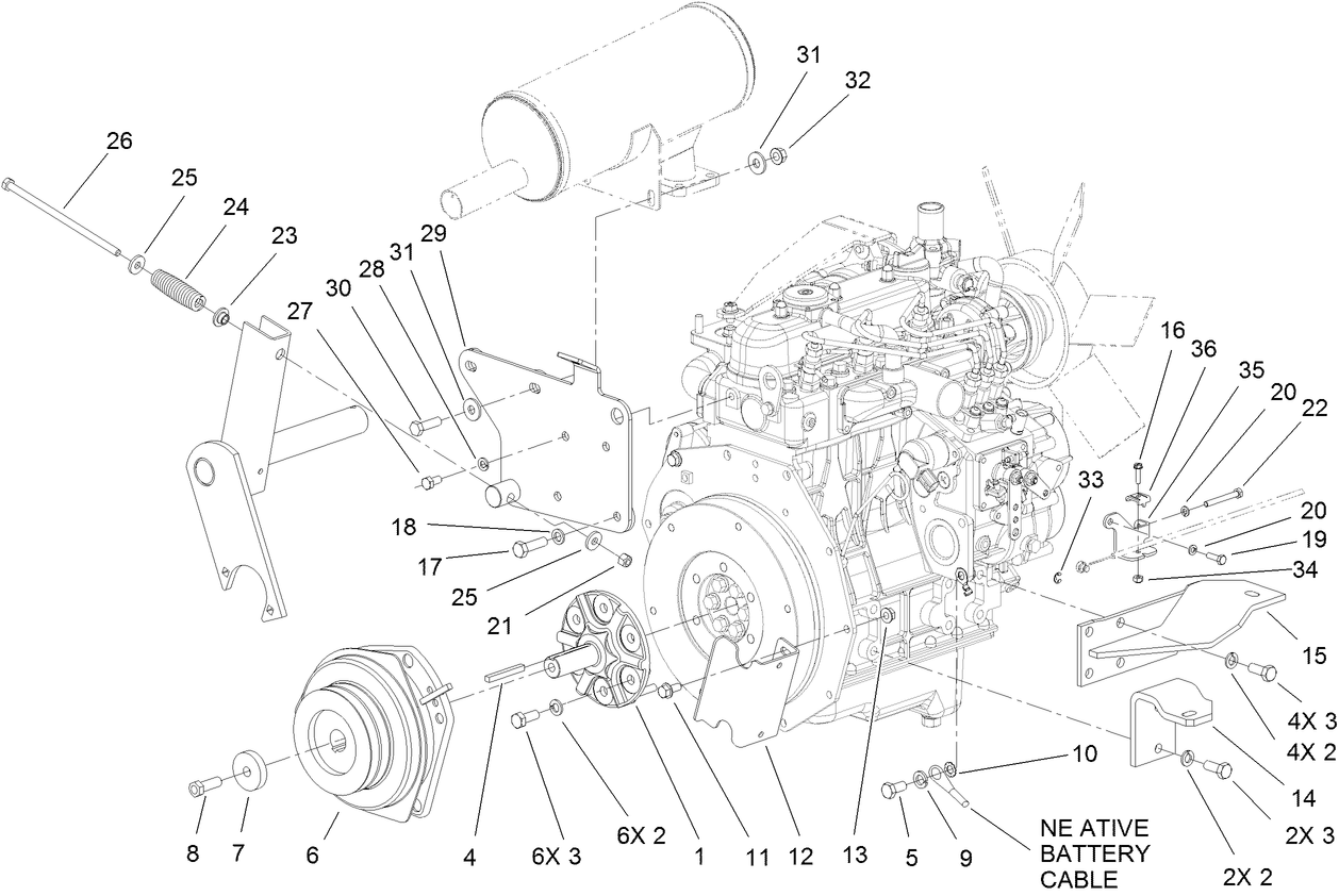 Engine Mounting and Clutch Assembly