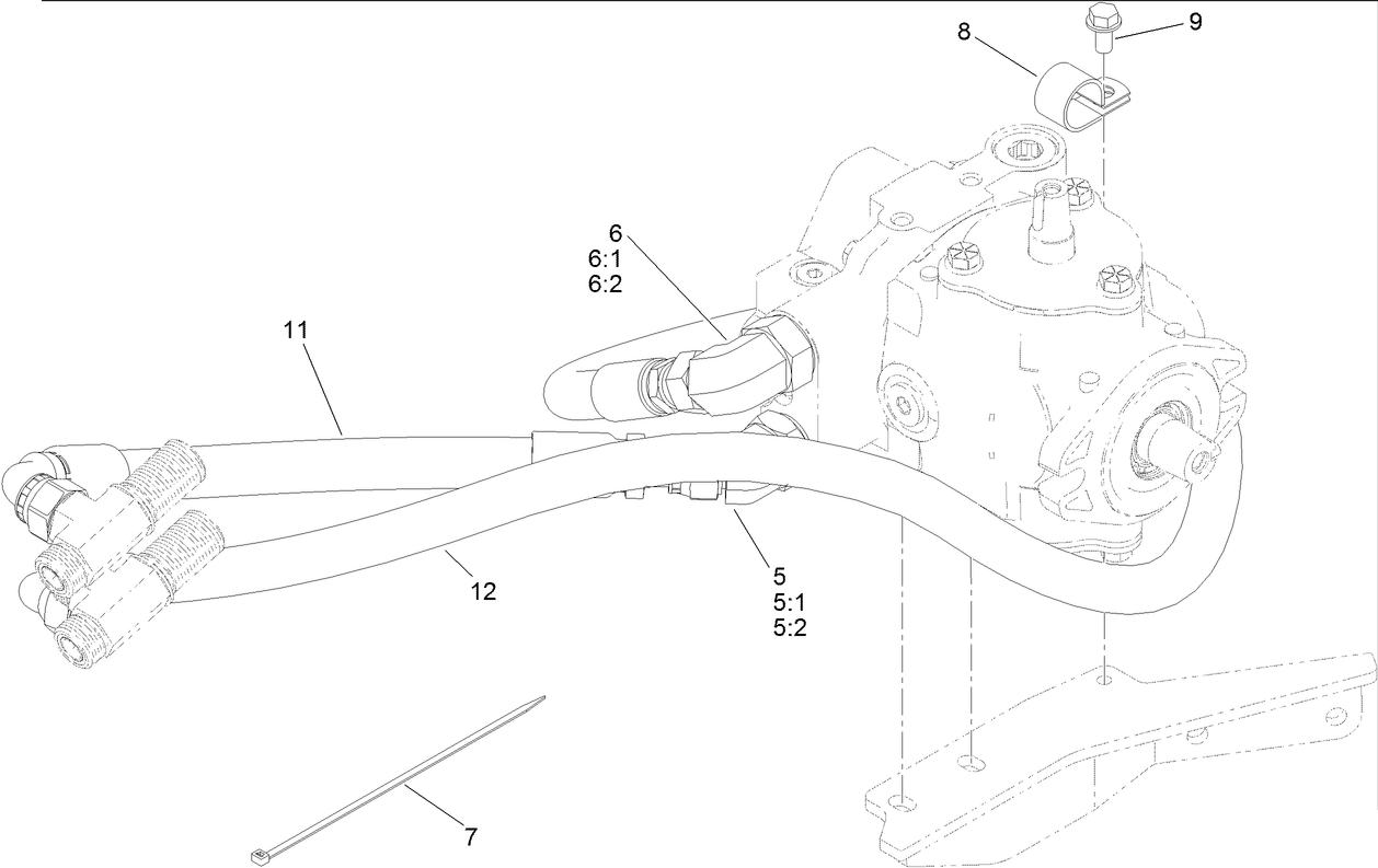Traction Drive Hose Routing Assembly