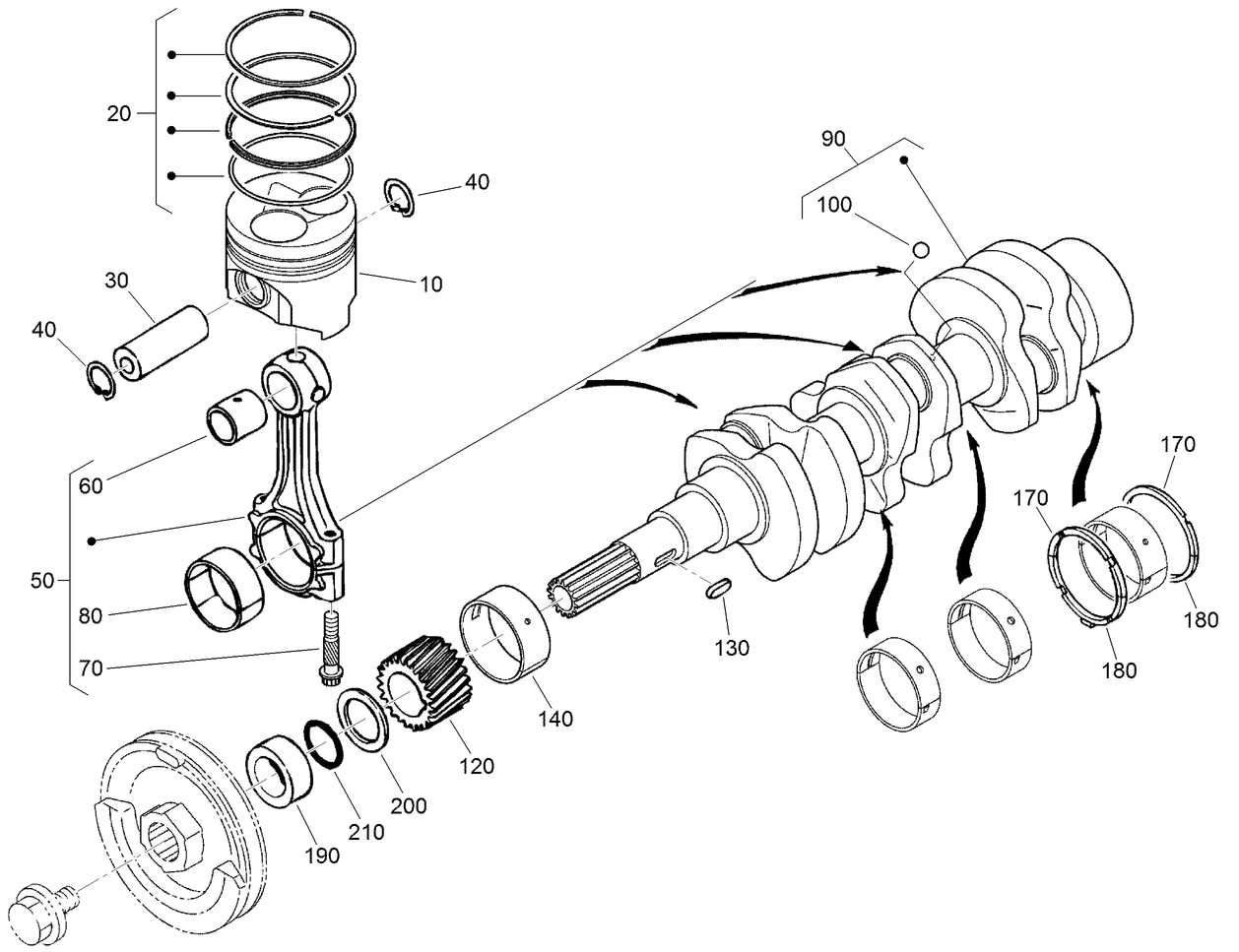 Piston and Crankshaft Assembly